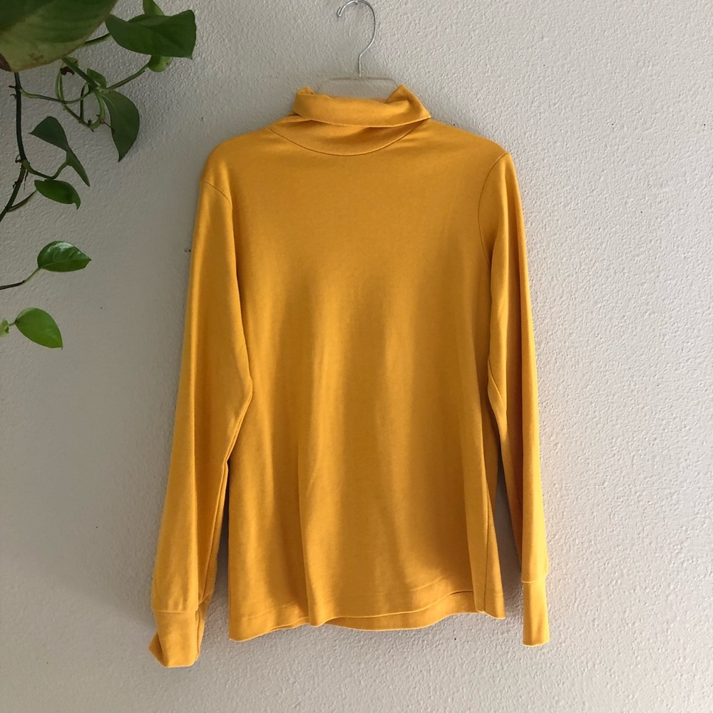 Yellow turtle neck sweater
